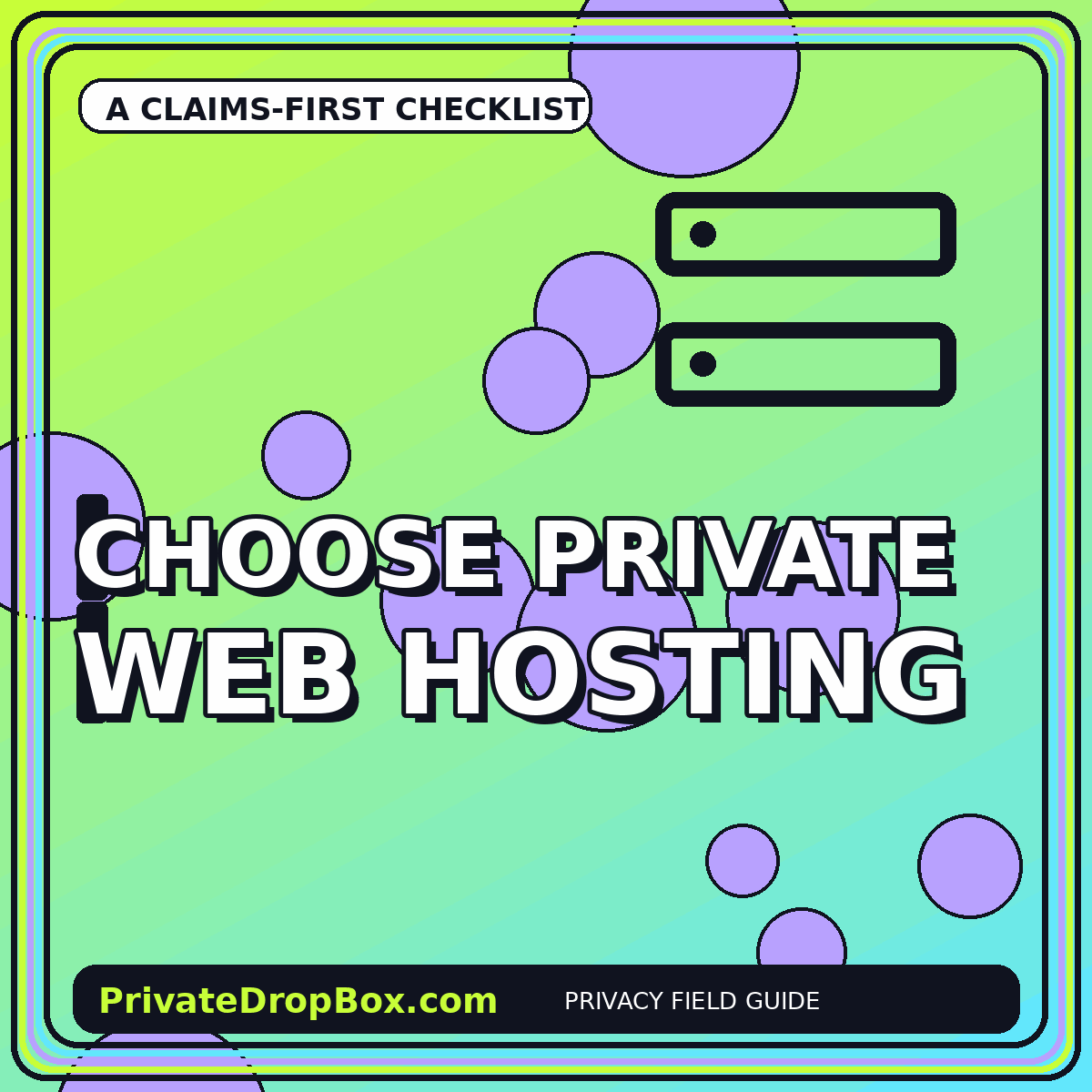 How to Choose Private Web Hosting Without Believing the Hype typography illustration