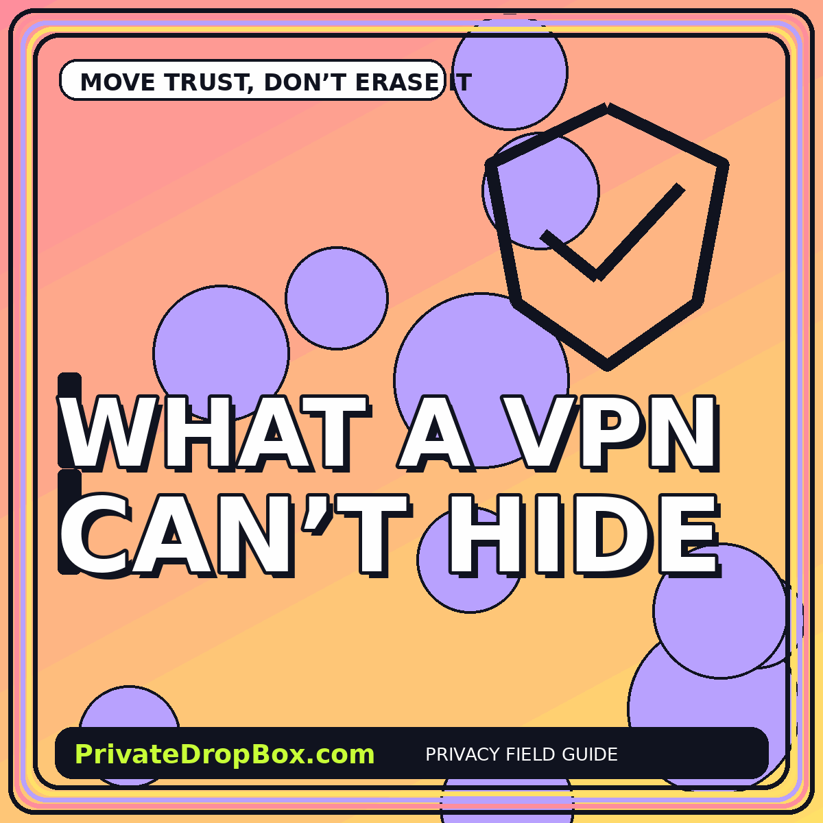 What a VPN Can and Cannot Hide typography illustration